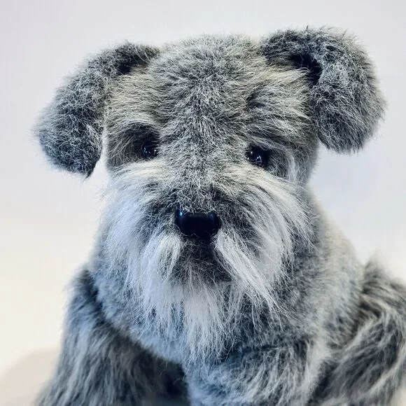 RARE Classique Dakin Realistic Toy Schnauzer Dog Plush Stuffed 14" Floppy Ears - Picture 6 of 11